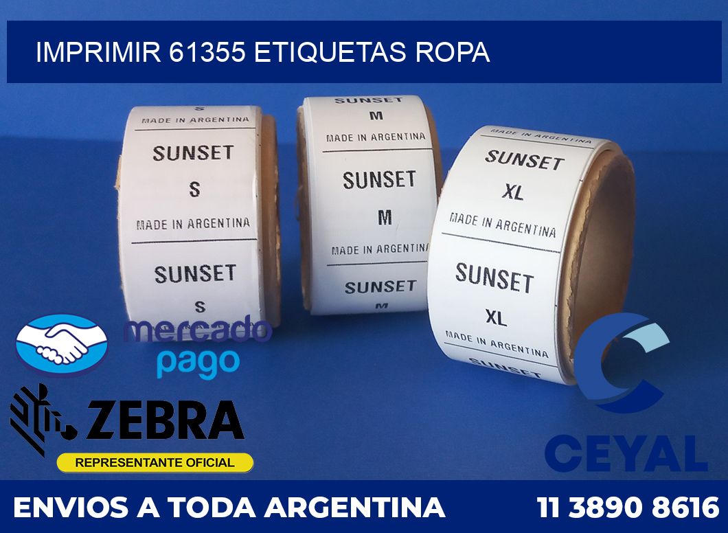 imprimir 61355 etiquetas ropa