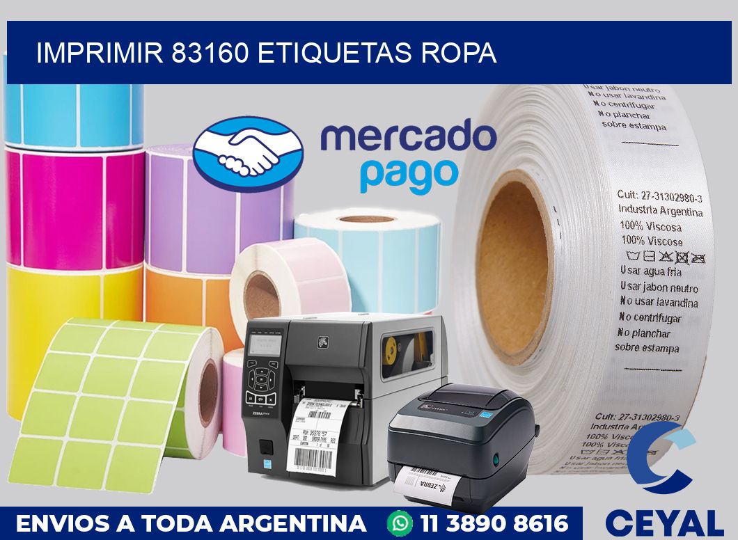imprimir 83160 etiquetas ropa