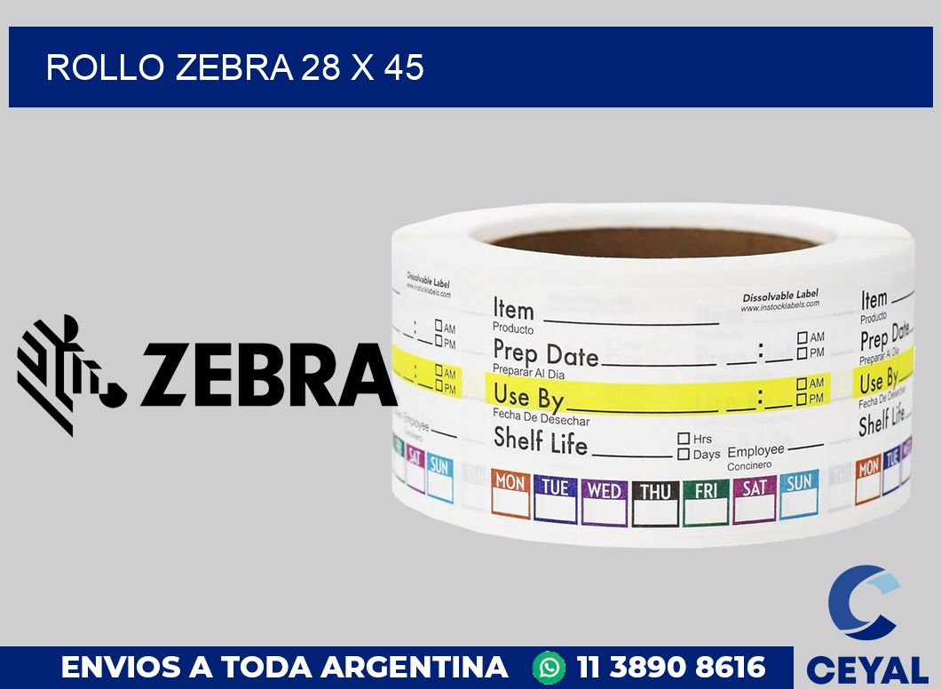 rollo zebra 28 x 45