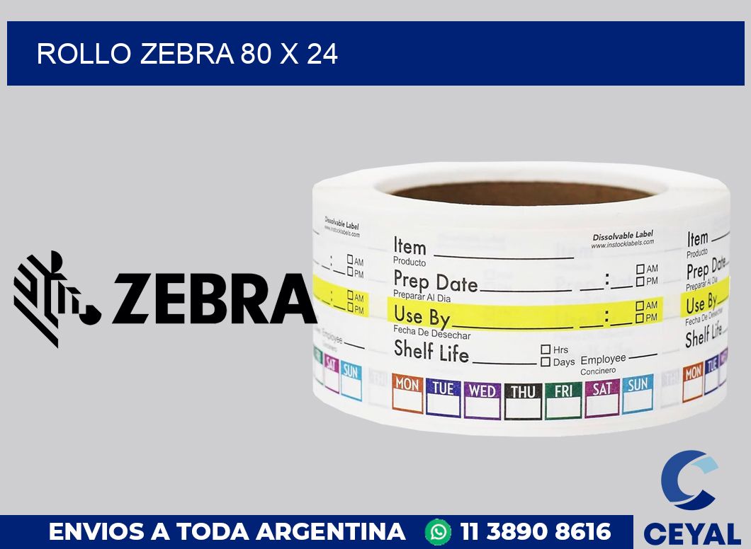 rollo zebra 80 x 24