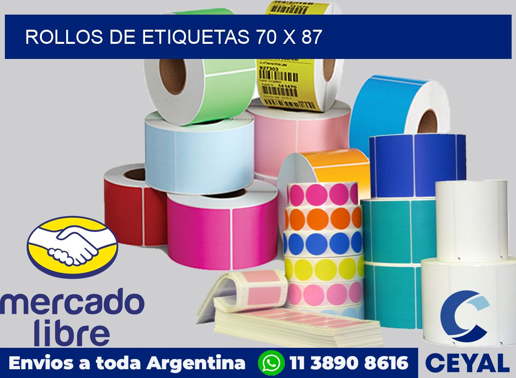 rollos de etiquetas 70 x 87
