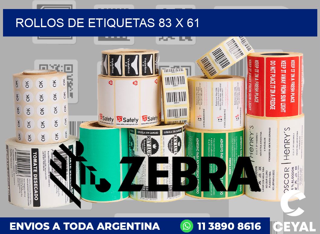 rollos de etiquetas 83 x 61