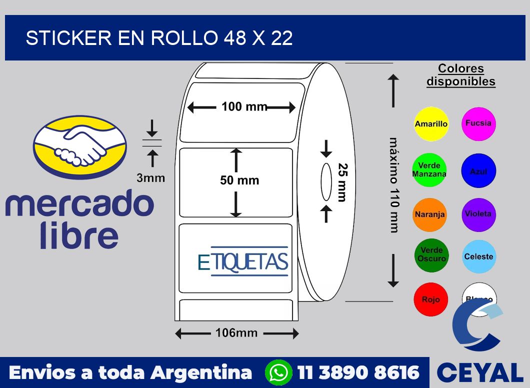 sticker en rollo 48 x 22