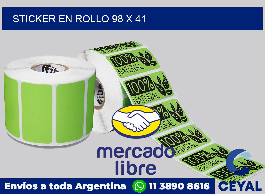 sticker en rollo 98 x 41