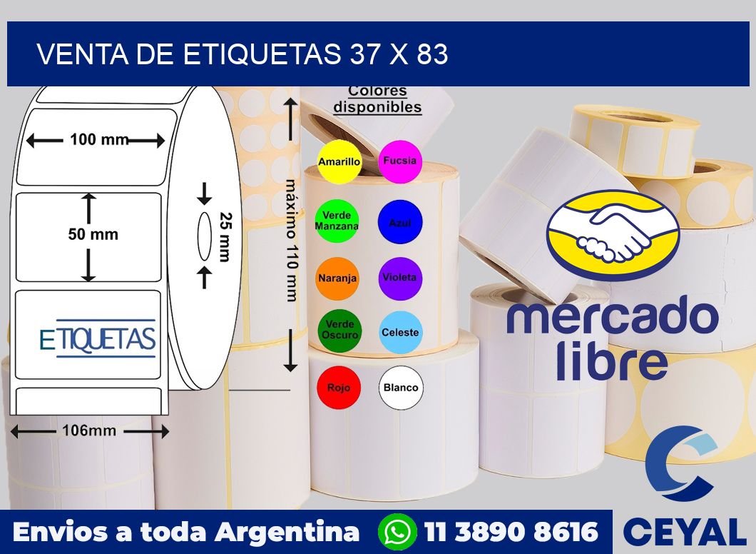 venta de etiquetas 37 x 83