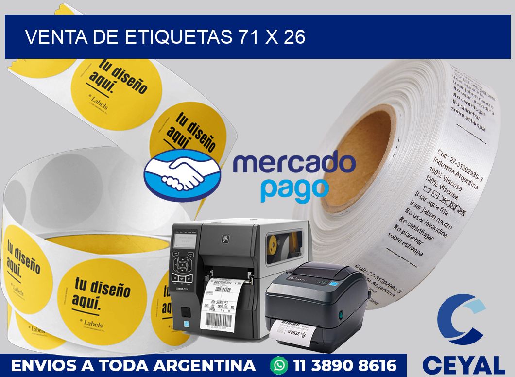 venta de etiquetas 71 x 26