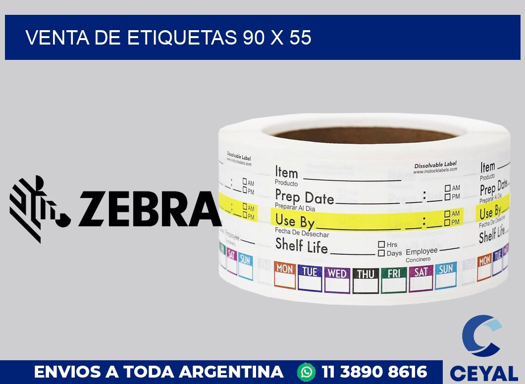 venta de etiquetas 90 x 55