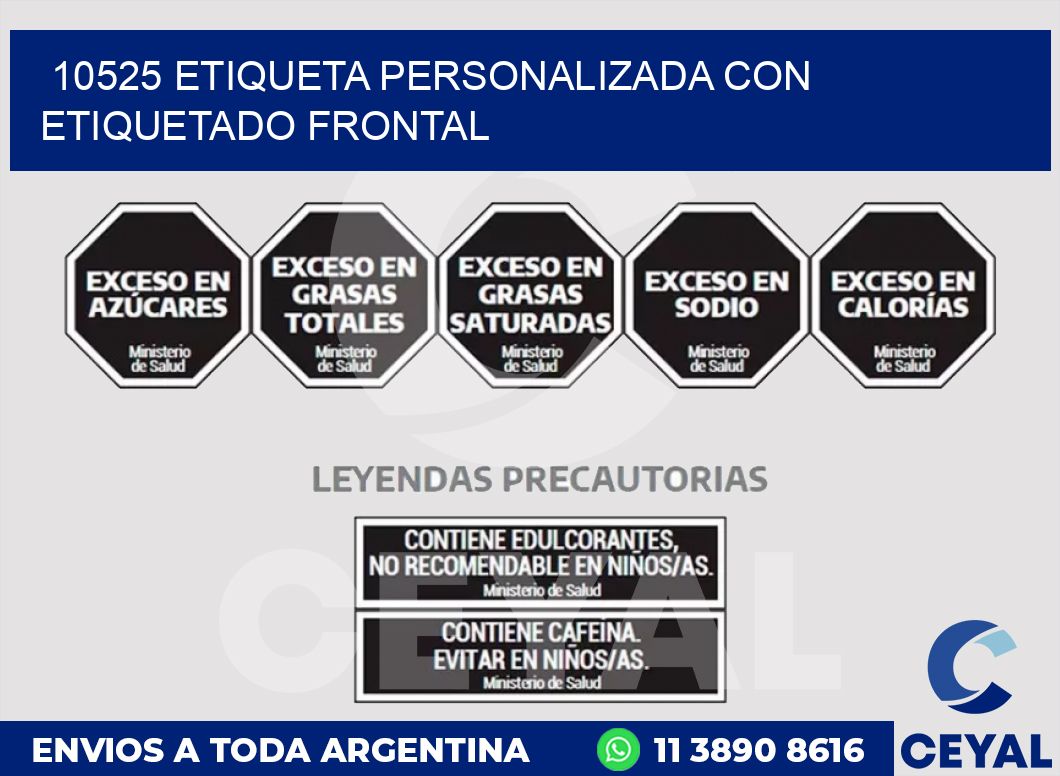 10525 ETIQUETA PERSONALIZADA CON ETIQUETADO FRONTAL