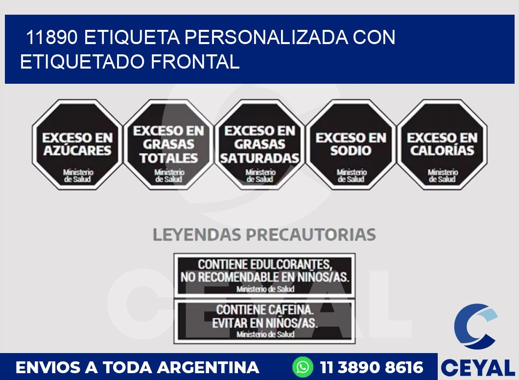 11890 ETIQUETA PERSONALIZADA CON ETIQUETADO FRONTAL