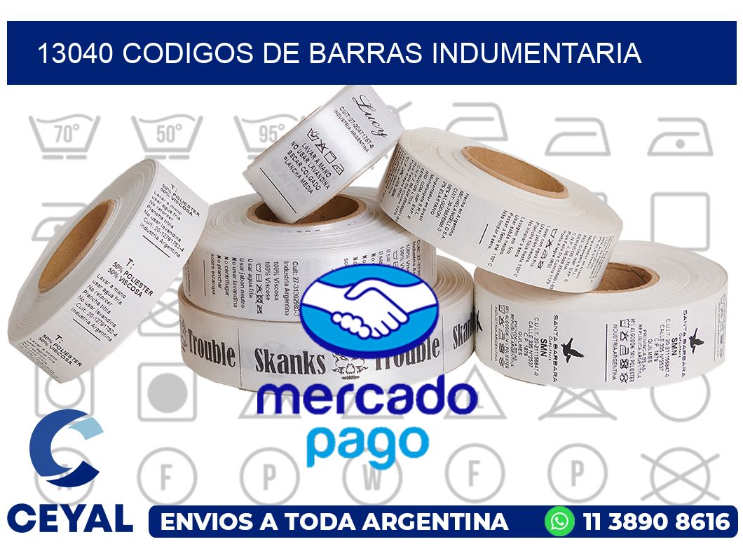 13040 CODIGOS DE BARRAS INDUMENTARIA