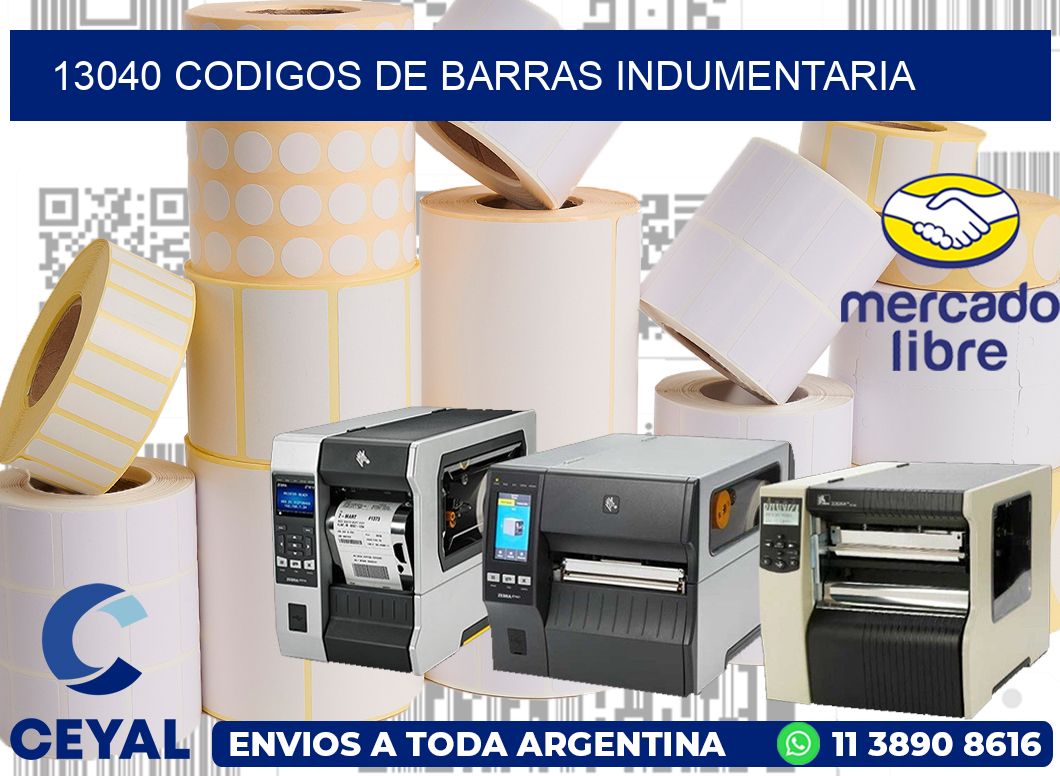 13040 CODIGOS DE BARRAS INDUMENTARIA