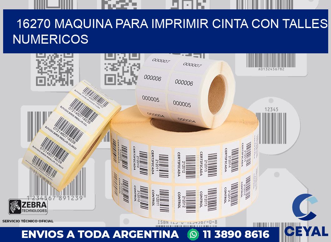 16270 MAQUINA PARA IMPRIMIR CINTA CON TALLES NUMERICOS