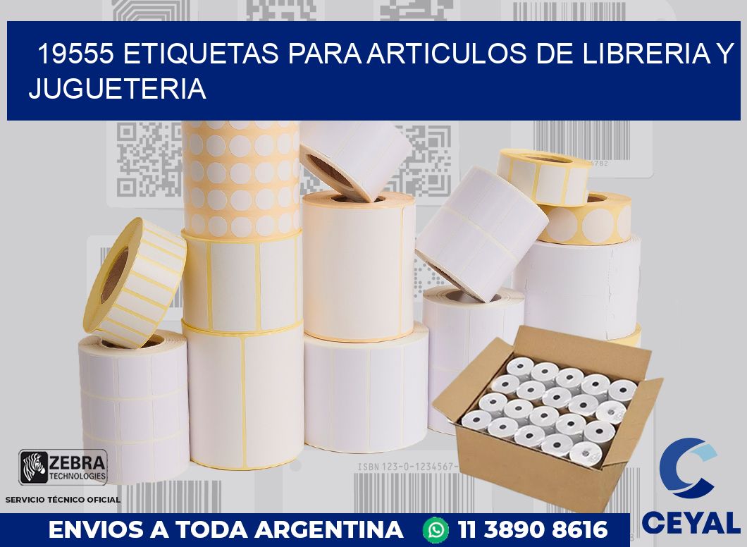 19555 ETIQUETAS PARA ARTICULOS DE LIBRERIA Y JUGUETERIA