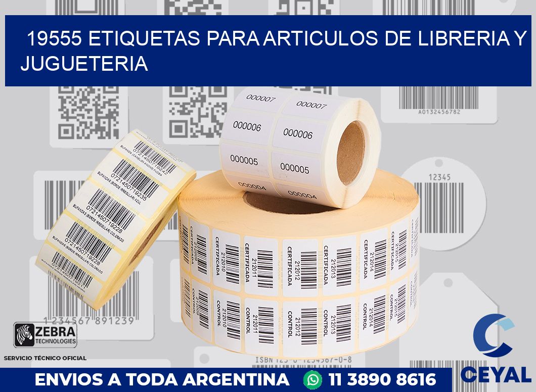 19555 ETIQUETAS PARA ARTICULOS DE LIBRERIA Y JUGUETERIA