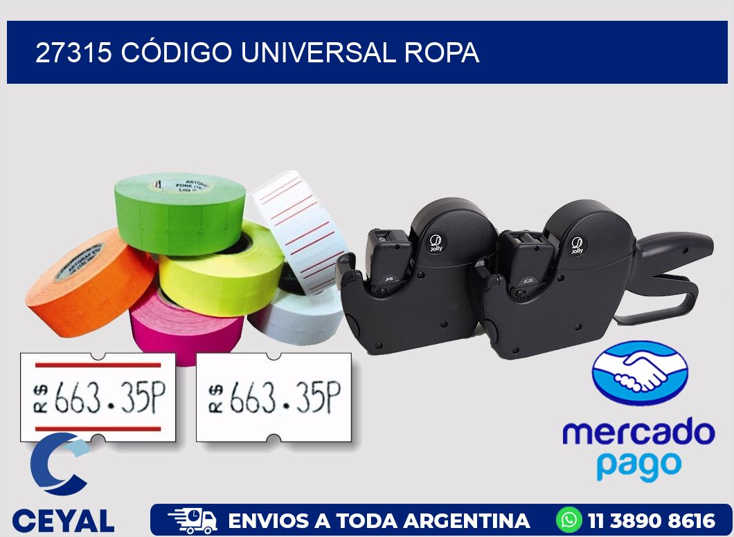 27315 CÓDIGO UNIVERSAL ROPA