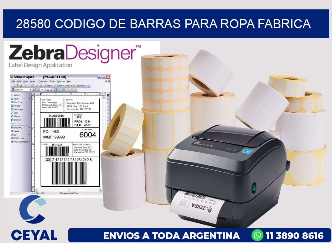 28580 CODIGO DE BARRAS PARA ROPA FABRICA