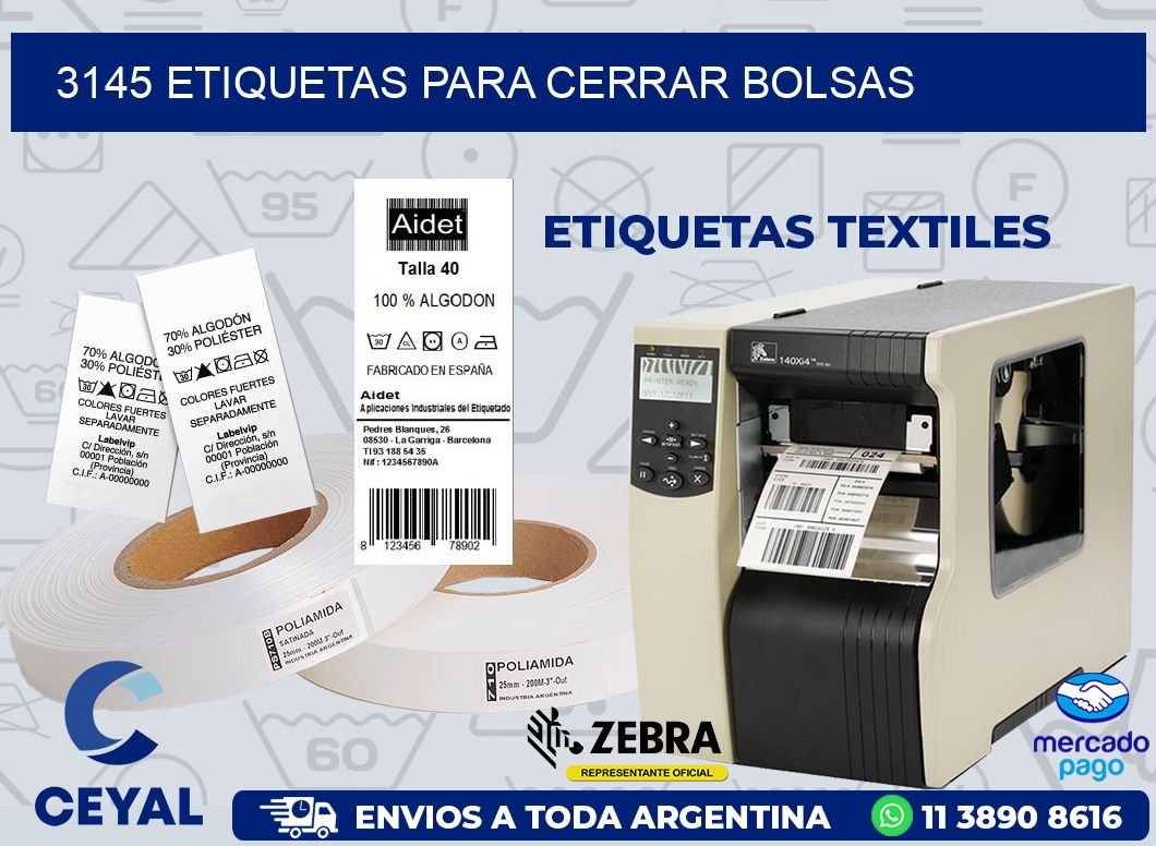 3145 ETIQUETAS PARA CERRAR BOLSAS