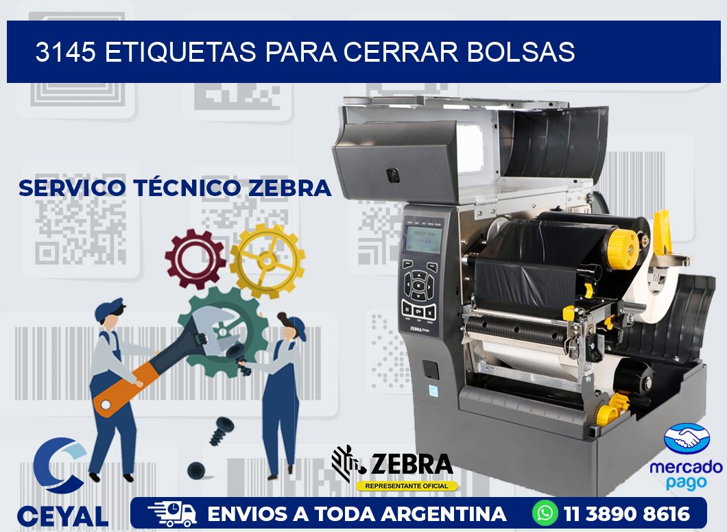 3145 ETIQUETAS PARA CERRAR BOLSAS