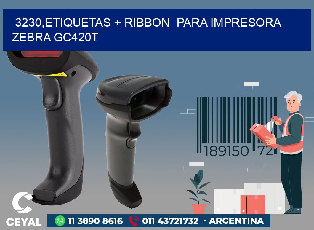 3230,etiquetas + ribbon  para impresora zebra GC420T