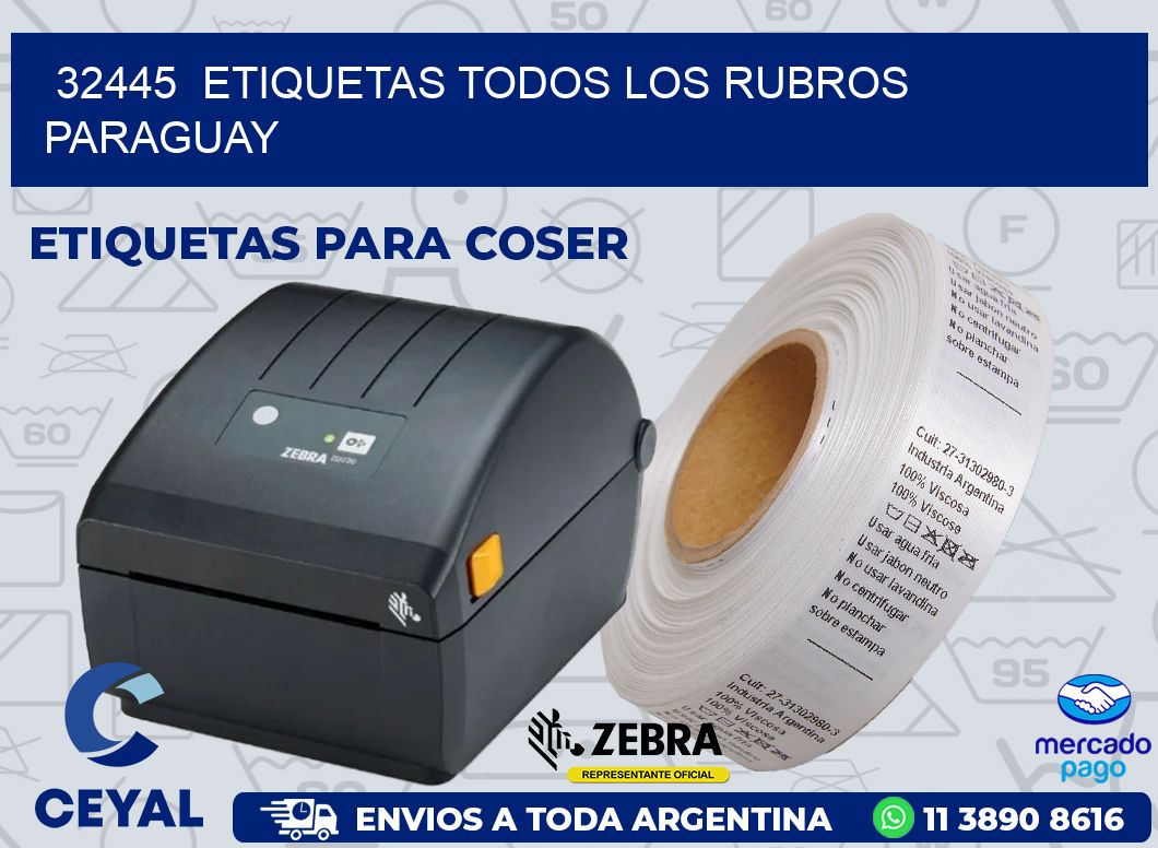 32445 ETIQUETAS TODOS LOS RUBROS PARAGUAY
