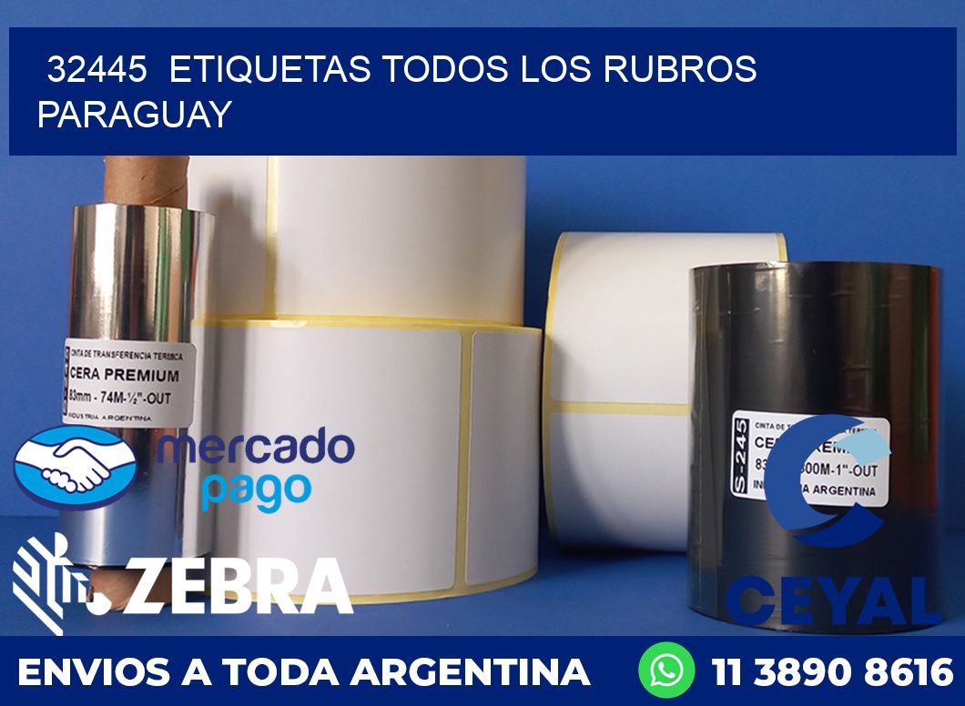 32445 ETIQUETAS TODOS LOS RUBROS PARAGUAY