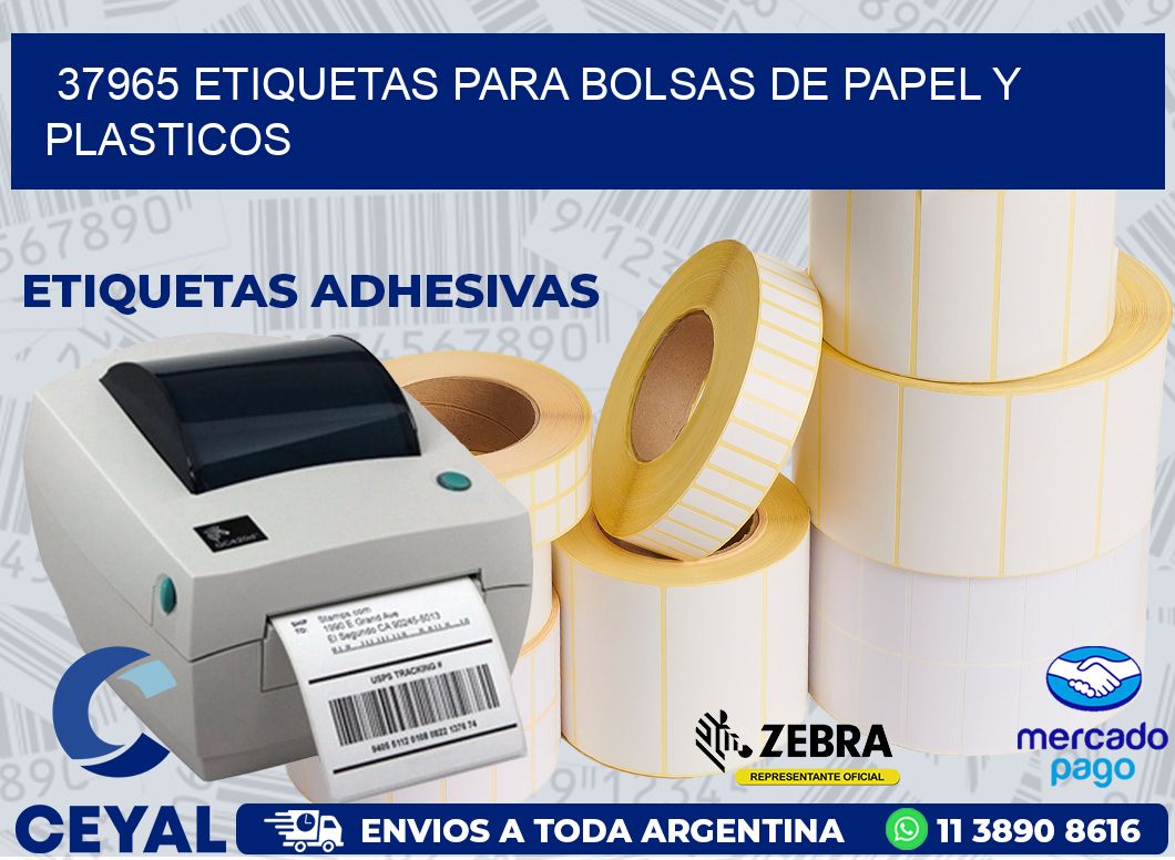 37965 ETIQUETAS PARA BOLSAS DE PAPEL Y PLASTICOS