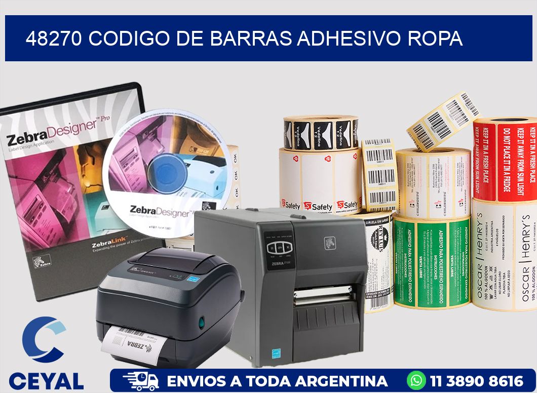 48270 CODIGO DE BARRAS ADHESIVO ROPA