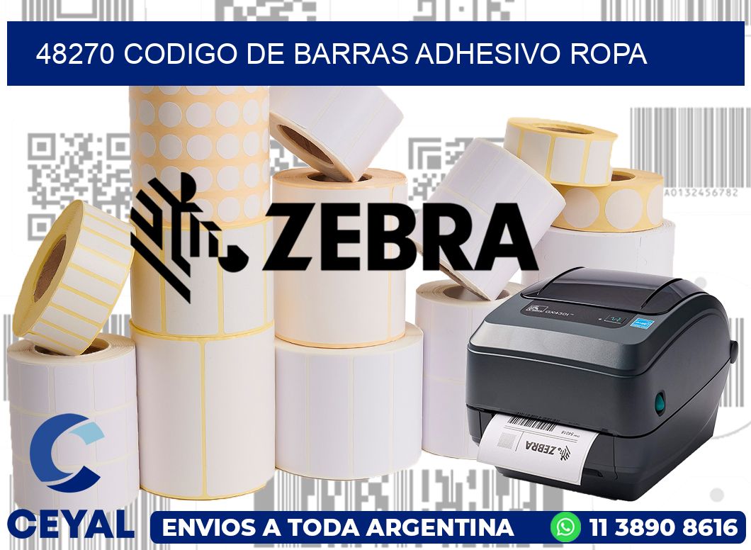 48270 CODIGO DE BARRAS ADHESIVO ROPA