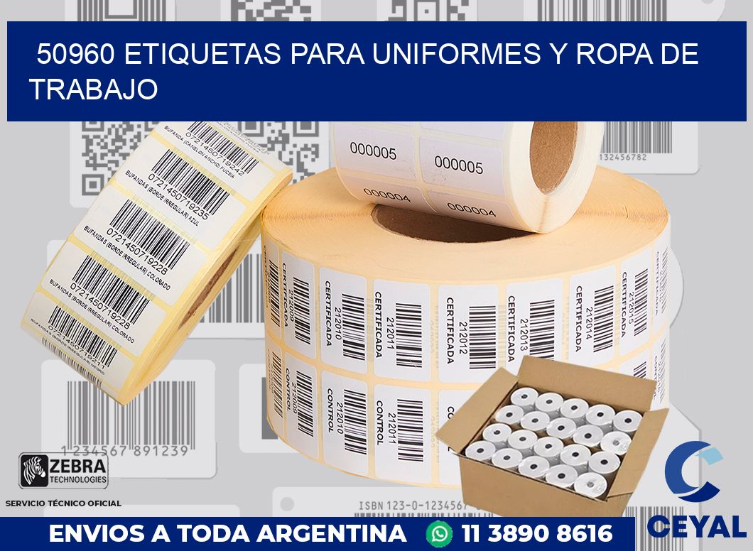 50960 ETIQUETAS PARA UNIFORMES Y ROPA DE TRABAJO