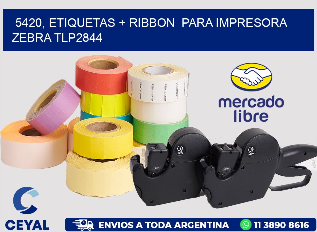 5420, etiquetas + ribbon  para impresora zebra TLP2844