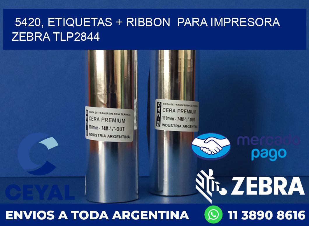 5420, etiquetas + ribbon  para impresora zebra TLP2844