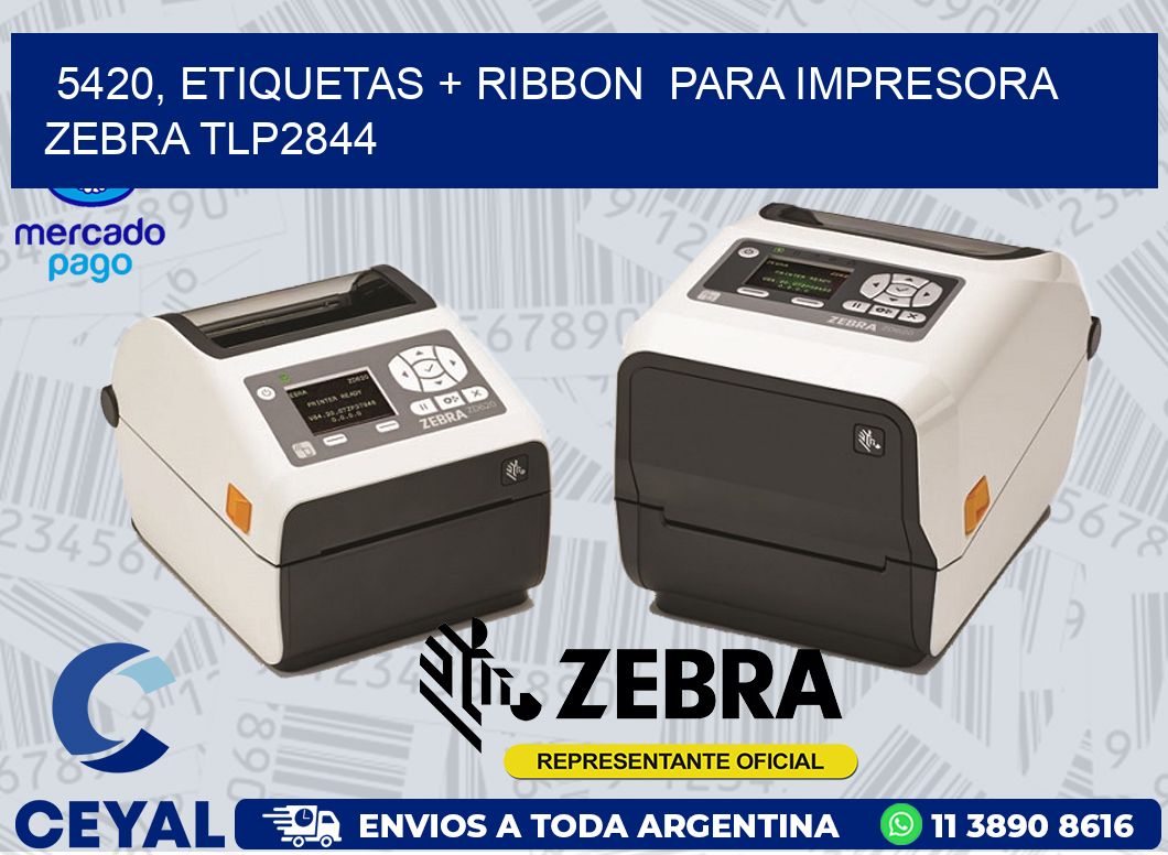 5420, etiquetas + ribbon  para impresora zebra TLP2844