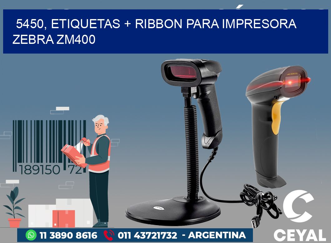 5450, etiquetas + ribbon para impresora zebra ZM400