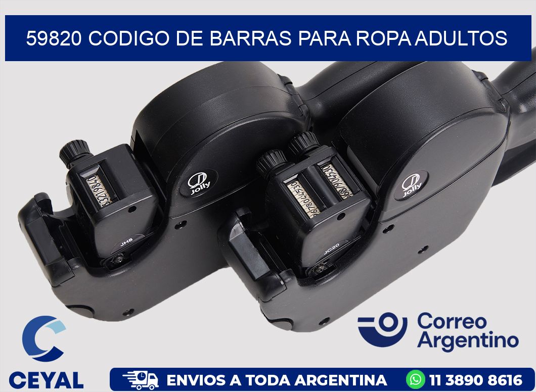 59820 CODIGO DE BARRAS PARA ROPA ADULTOS
