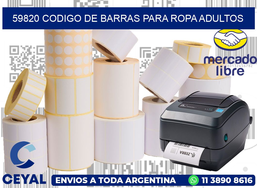 59820 CODIGO DE BARRAS PARA ROPA ADULTOS