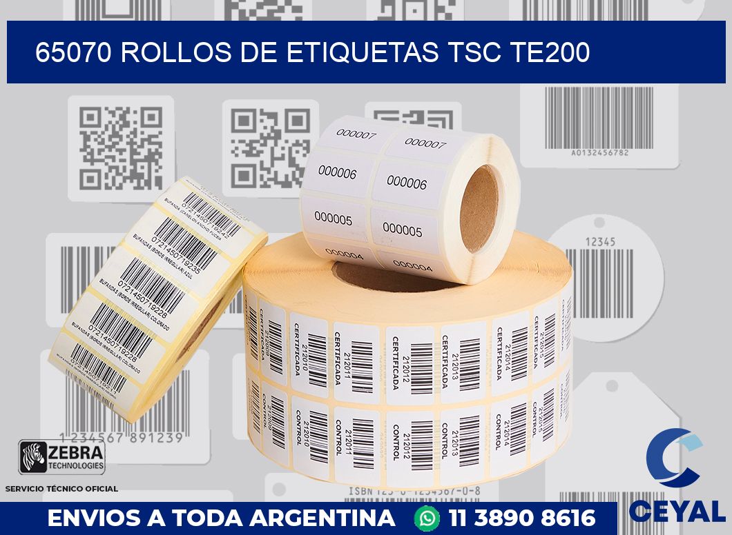65070 ROLLOS DE ETIQUETAS TSC TE200