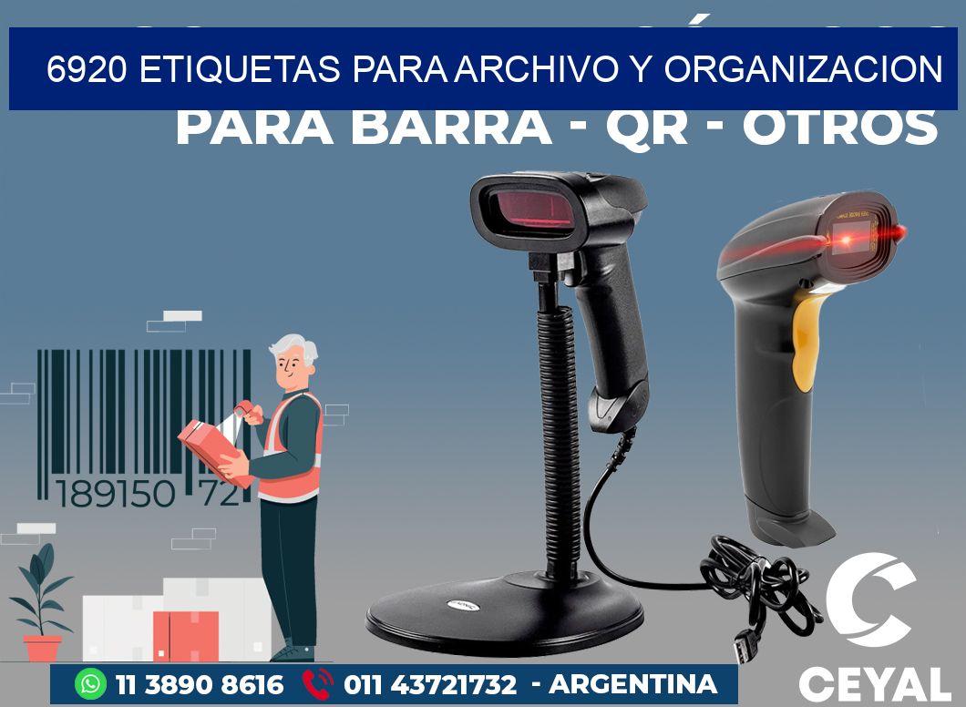 6920 ETIQUETAS PARA ARCHIVO Y ORGANIZACION