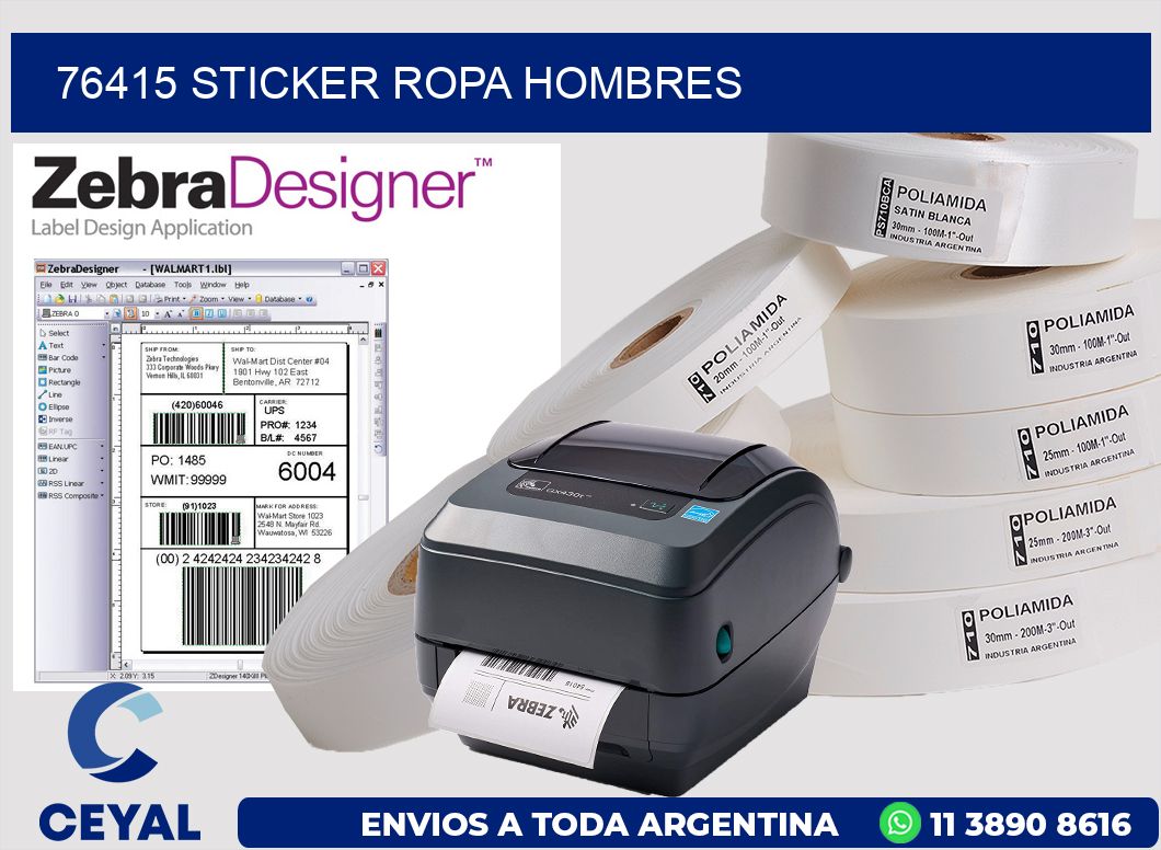 76415 STICKER ROPA HOMBRES