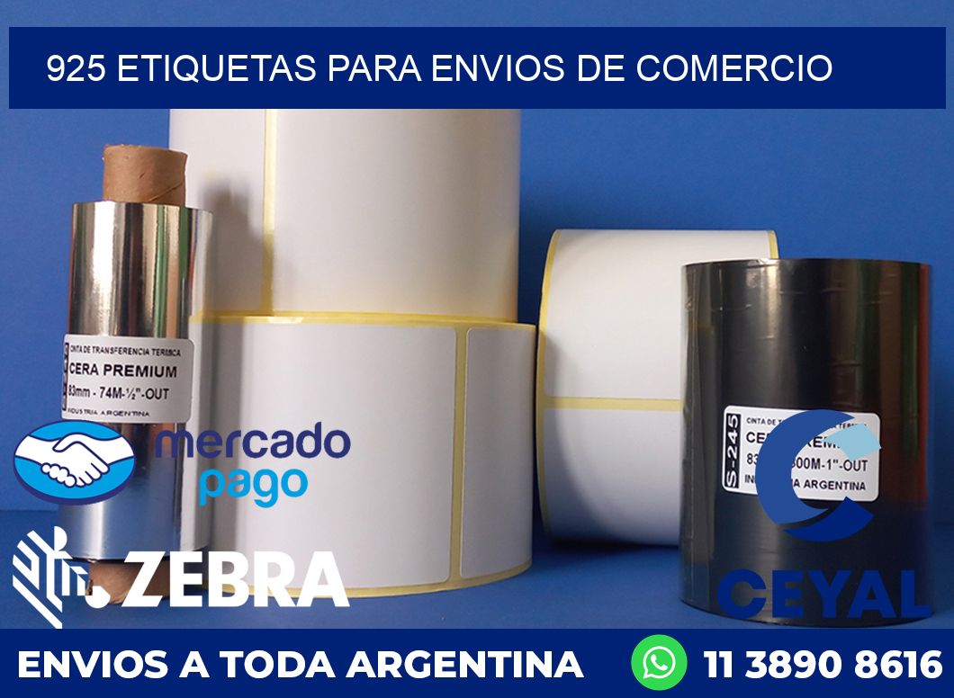 925 ETIQUETAS PARA ENVIOS DE COMERCIO