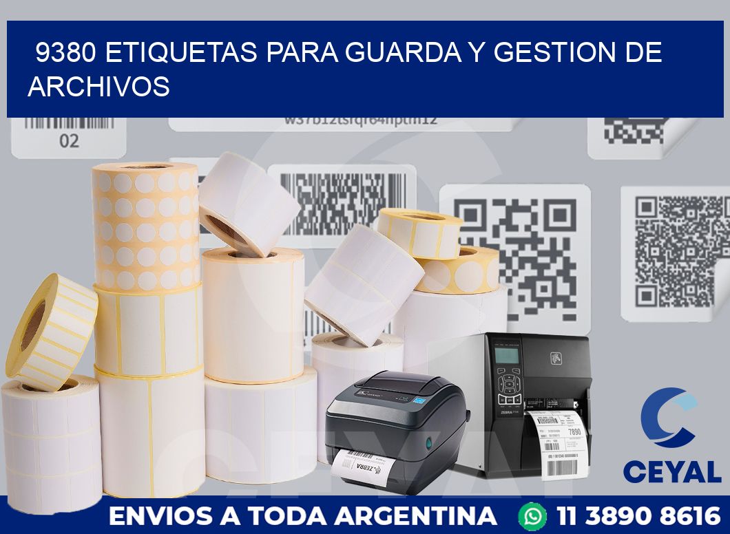 9380 ETIQUETAS PARA GUARDA Y GESTION DE ARCHIVOS
