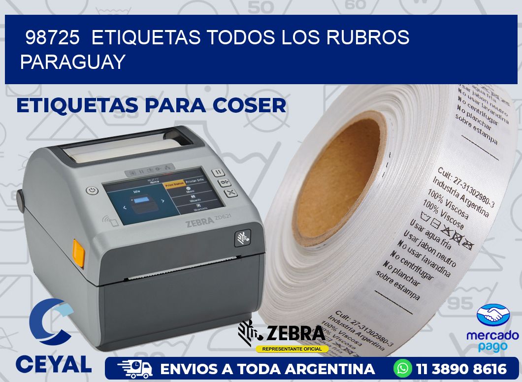 98725  ETIQUETAS TODOS LOS RUBROS PARAGUAY