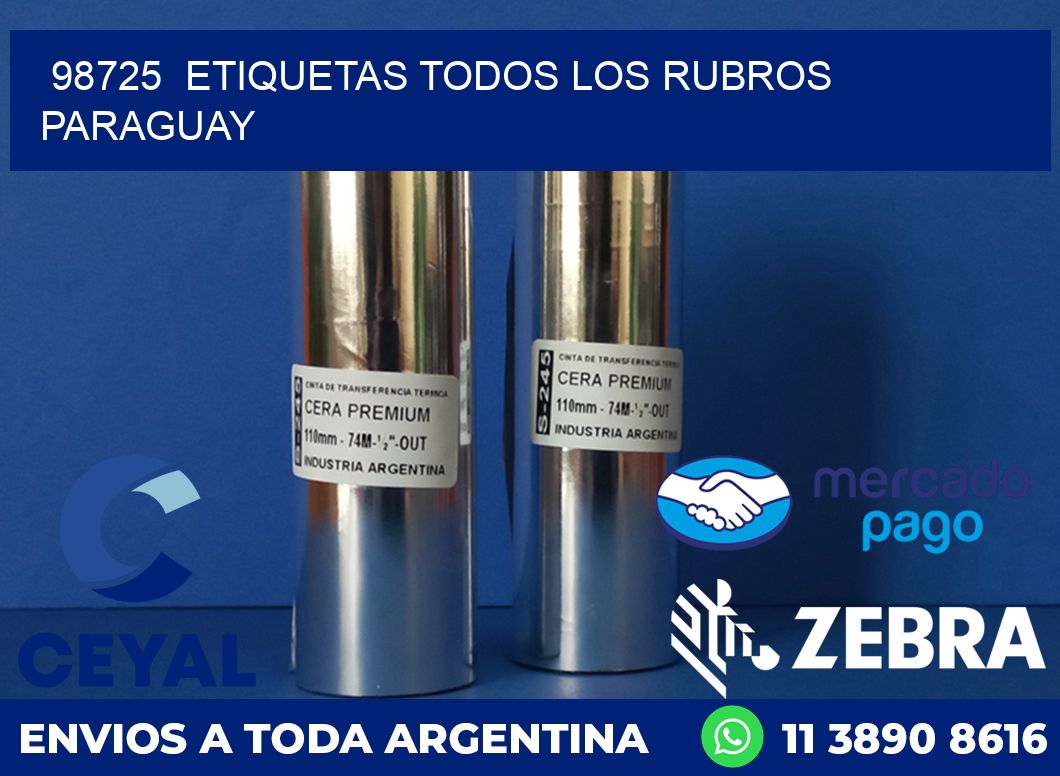 98725  ETIQUETAS TODOS LOS RUBROS PARAGUAY