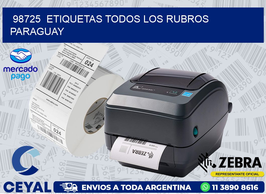 98725  ETIQUETAS TODOS LOS RUBROS PARAGUAY