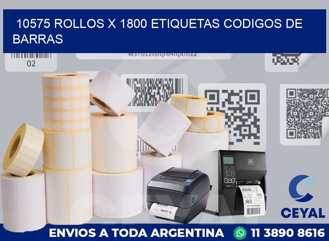 10575 Rollos x 1800 etiquetas codigos de barras