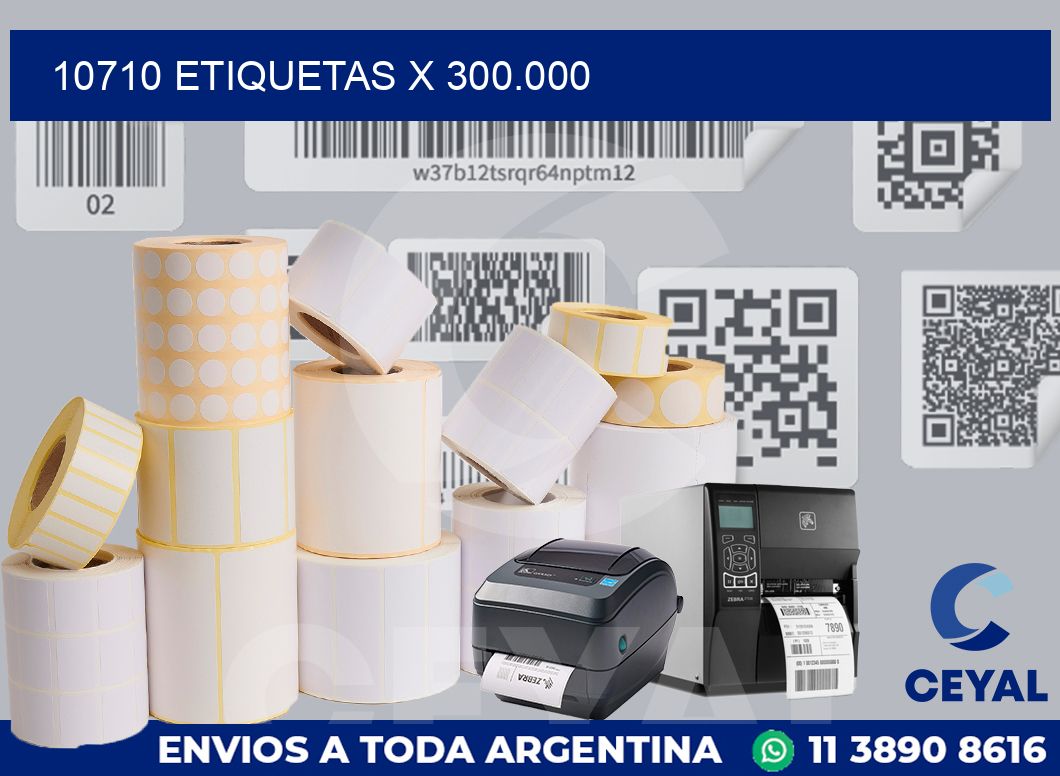 10710 Etiquetas x 300.000