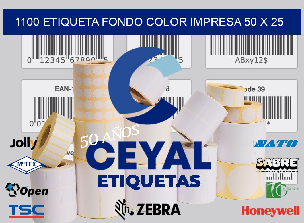 1100 ETIQUETA FONDO COLOR IMPRESA 50 X 25