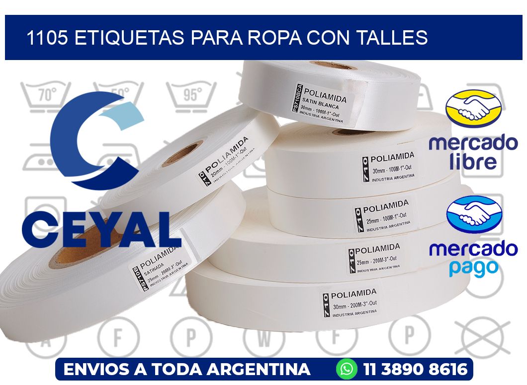 1105 ETIQUETAS PARA ROPA CON TALLES