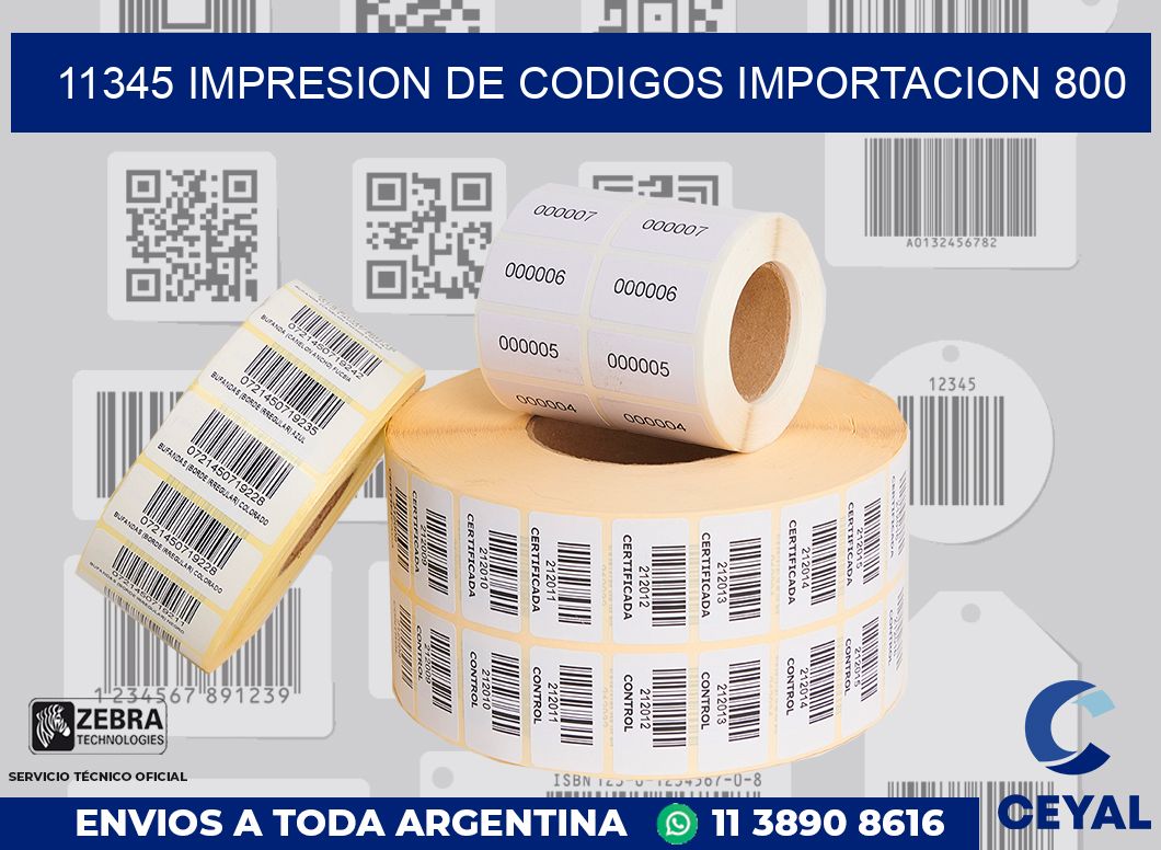 11345 impresion de codigos importacion 800