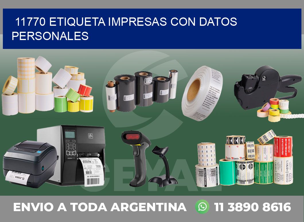 11770 ETIQUETA IMPRESAS CON DATOS PERSONALES