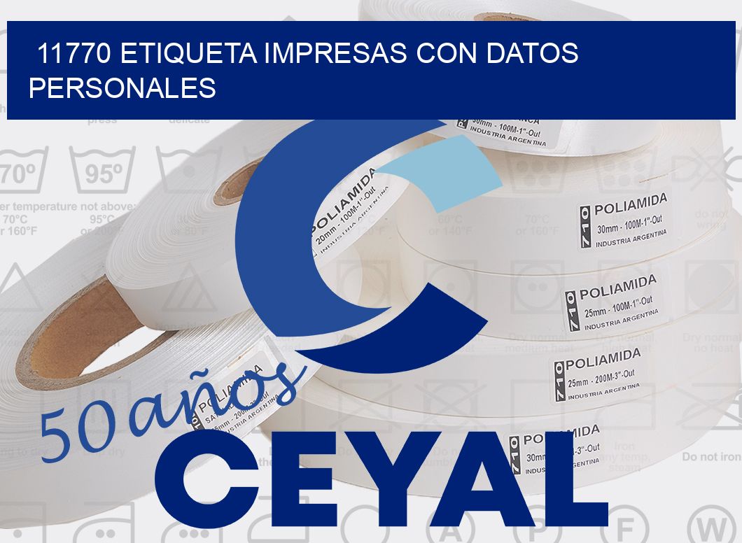 11770 ETIQUETA IMPRESAS CON DATOS PERSONALES